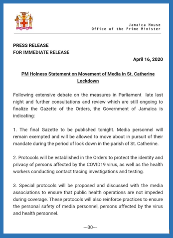 OPM press release 16-4-2020 - Covid 19